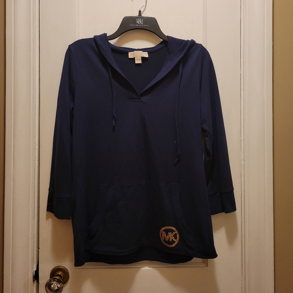 Michael Kors Navy Blue 3/4 Sleeve Top